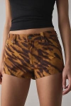 Bdg Georgie Denim Cutoff Short In Blur Tiger, Women's At Urban Outfitters