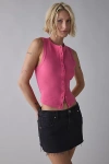 Bdg Gigi Knit Button-down Tank Top In Pink, Women's At Urban Outfitters