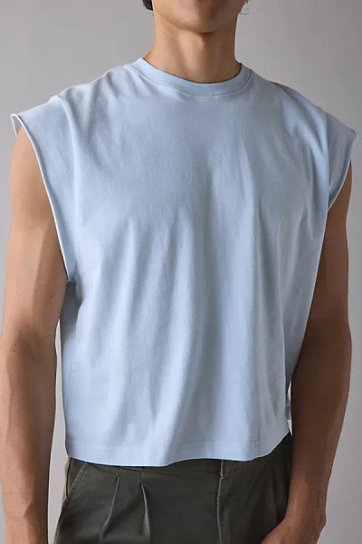 Bdg Grayson Solid Cutoff Muscle Tank Top In Sky, Men's At Urban Outfitters