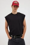 Bdg Grayson Solid Cutoff Muscle Tee In Black, Men's At Urban Outfitters