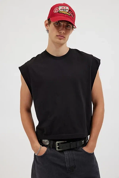Bdg Grayson Solid Cutoff Muscle Tee In Black, Men's At Urban Outfitters