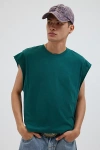 Bdg Grayson Solid Cutoff Muscle Tee In Dark Green, Men's At Urban Outfitters