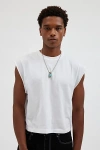 Bdg Grayson Solid Cutoff Muscle Tee In White, Men's At Urban Outfitters