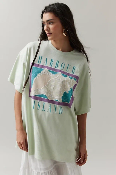 Bdg Harbour Island Shell T-shirt Dress In Light Blue, Women's At Urban Outfitters