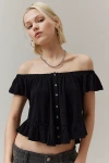 Bdg Harlow Off-the-shoulder Top In Black, Women's At Urban Outfitters