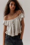 Bdg Harlow Off-the-shoulder Top In Ivory, Women's At Urban Outfitters
