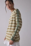 Bdg Hayden Oversized Long Sleeve Ringer Tee In Barcelona Stripe, Women's At Urban Outfitters