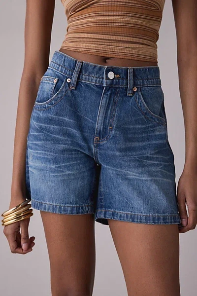 Bdg Indie Mid-rise Denim Short In Tinted Denim, Women's At Urban Outfitters In Blue