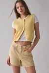 Bdg Indie Mid-rise Denim Short In Khaki, Women's At Urban Outfitters