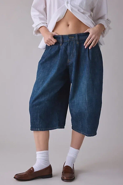 Bdg Jax Cropped Pleated Cocoon Mid-rise Jean In Blue Indigo Rinse, Women's At Urban Outfitters