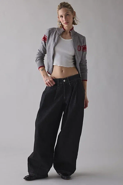 Bdg Jax Pleated Cocoon Mid-rise Jean In Rinsed Denim, Women's At Urban Outfitters In Gray