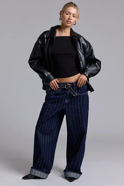 Bdg Jaya Printed Baggy Boyfriend Jean In Baseball Stripe, Women's At Urban Outfitters