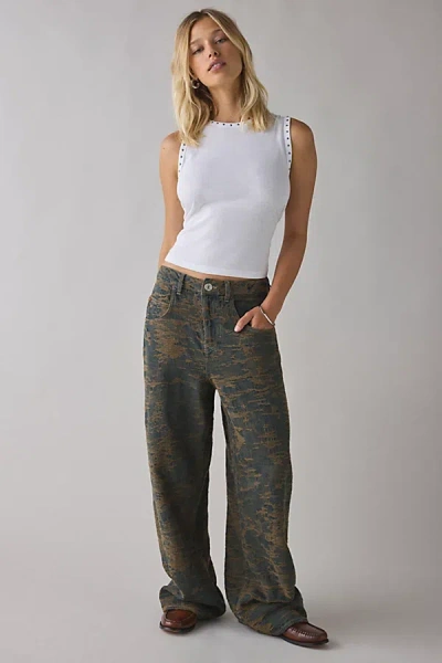 Bdg Jaya Printed Baggy Boyfriend Jean In Overdye Camo, Women's At Urban Outfitters