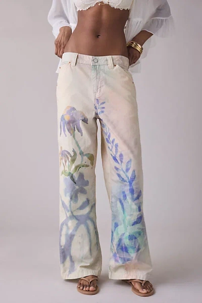 Bdg Jaya Printed Baggy Pant In Painted Floral, Women's At Urban Outfitters In Transparent