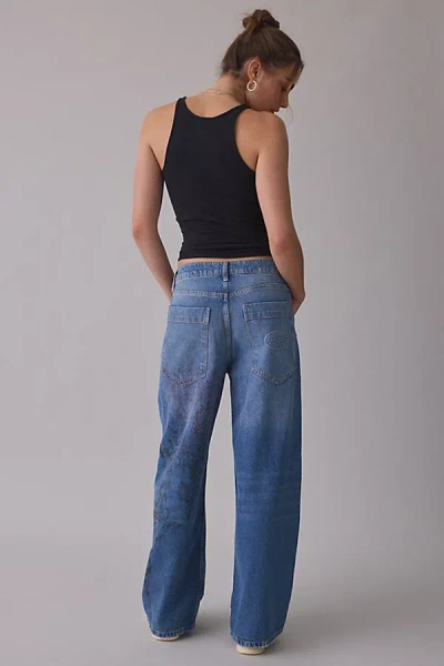 Bdg Jaya Tattoo Graphic Baggy Boyfriend Jeans In Tinted Denim, Women's At Urban Outfitters In Blue