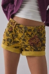 Bdg Jenni Corduroy Low-rise Micro Short In Yellow, Women's At Urban Outfitters In Yellow