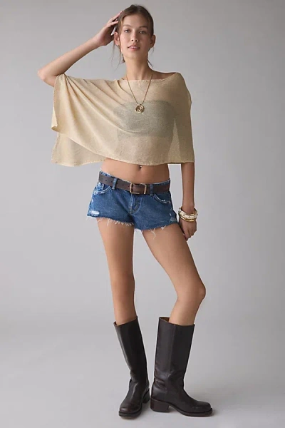 Bdg Jenni Low-rise Denim Micro Short In Tinted Denim, Women's At Urban Outfitters In Brown