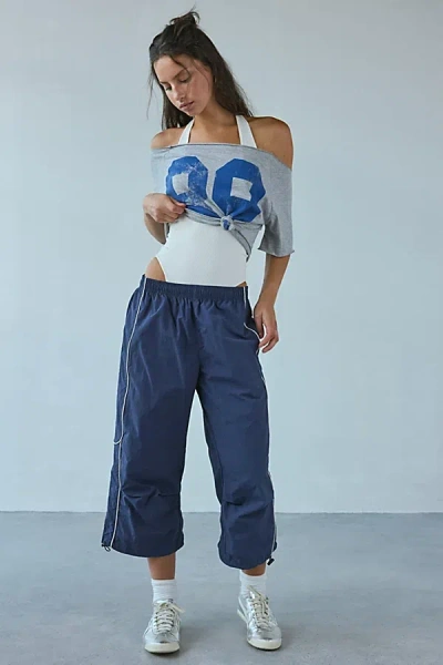 Bdg Jess Cropped Nylon Track Pant In Blue, Women's At Urban Outfitters
