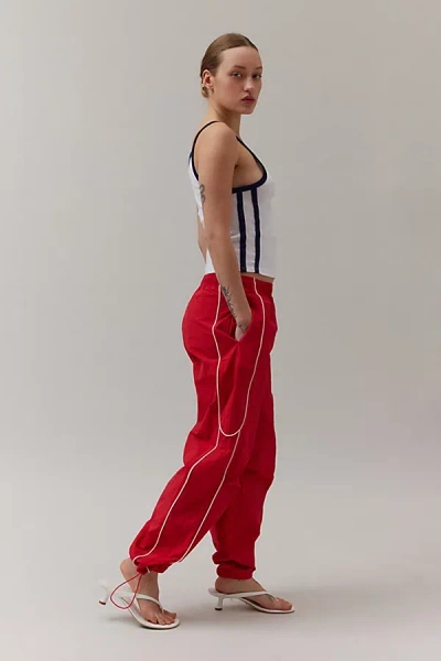 Bdg Jess Nylon Track Pant In Bright Red, Women's At Urban Outfitters