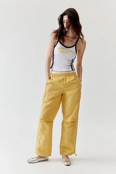 Bdg Jess Nylon Straight Leg Track Pant In Yellow, Women's At Urban Outfitters