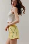 Bdg Jess Nylon Track Short In Yellow, Women's At Urban Outfitters In Yellow/green