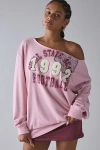 Bdg Jessa Graphic Off-the-shoulder Pullover Top In Pink, Women's At Urban Outfitters