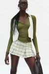 Bdg Jesse Low Rise Pleated Mini Skirt In Yellow Plaid, Women's At Urban Outfitters In Yellow Plaid
