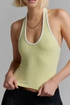 Bdg Joanna Ribbed Knit Halter Top In Yellow, Women's At Urban Outfitters