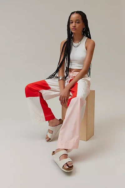 Bdg Joey Colorblock Linen Pant In Red, Women's At Urban Outfitters