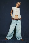 Bdg Joey Full Length Wide Leg Jean In Vintage Denim Light, Women's At Urban Outfitters