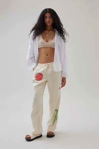 Bdg Joey Linen Pant In Neutral, Women's At Urban Outfitters