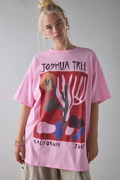 Bdg Joshua Tree Graphic Cotton T-shirt Dress In Pink, Women's At Urban Outfitters