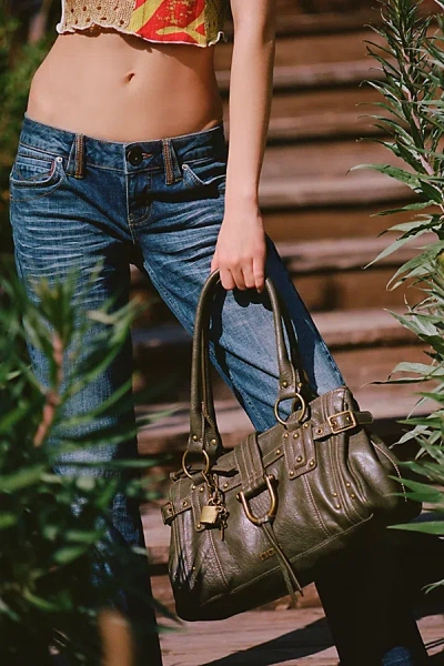 Bdg Karlie Lock Shoulder Bag In Khaki, Women's At Urban Outfitters In Brown