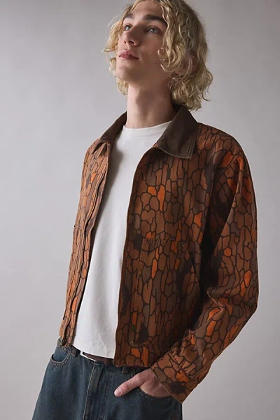 Bdg Kasper Camo Work Jacket In Orange, Men's At Urban Outfitters
