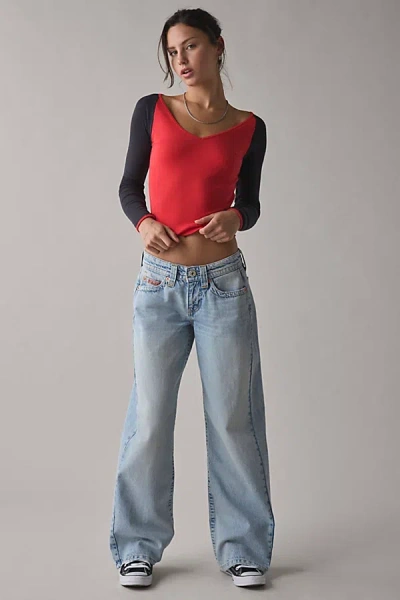 Bdg Kayla Bandana Low-rise Jean In Light Blue, Women's At Urban Outfitters