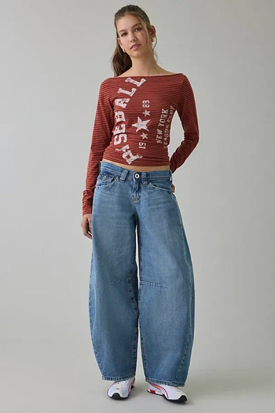 Bdg Kayla Cocoon Low-rise Jeans In Vintage Denim Light, Women's At Urban Outfitters In Blue