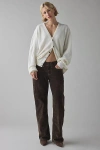 Bdg Kayla Flocked Low-rise Jean In Brown Flocked, Women's At Urban Outfitters In Brown