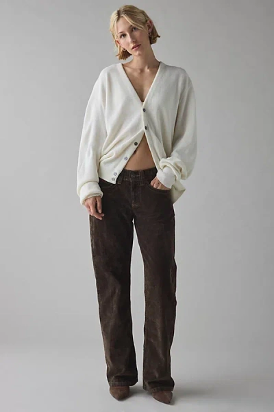 Bdg Kayla Flocked Low-rise Jean In Brown Flocked, Women's At Urban Outfitters