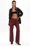 Bdg Kayla Printed Low-rise Jean In Tiger Oxblood, Women's At Urban Outfitters