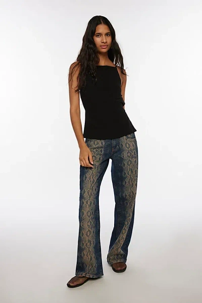 Bdg Kayla Printed Low-rise Jean In Snake Print, Women's At Urban Outfitters In Multicolor