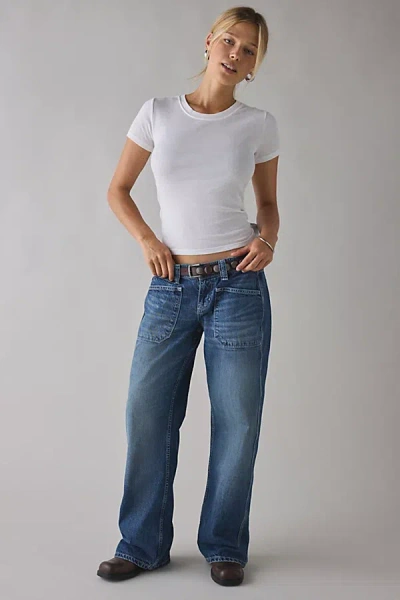 Bdg Kayla Patch Pocket Low-rise Jean In Fatigue, Women's At Urban Outfitters In White