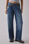 Bdg Kayla Utility Stamped Low-rise Jean In Tinted Denim, Women's At Urban Outfitters In Blue