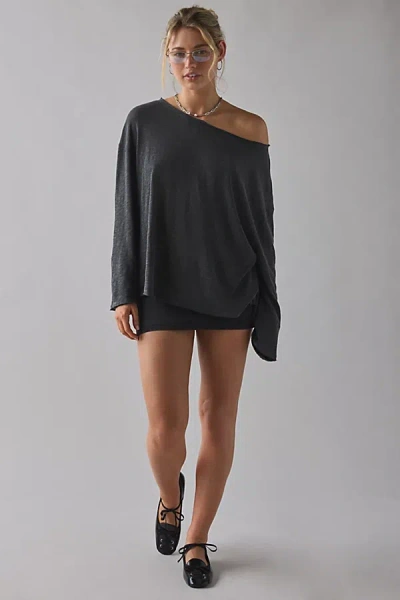 Bdg Kurt Off-the-shoulder Long Sleeve Tee In Black, Women's At Urban Outfitters