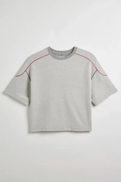 Bdg Lax Reverse Crew Neck Tee In Grey, Men's At Urban Outfitters