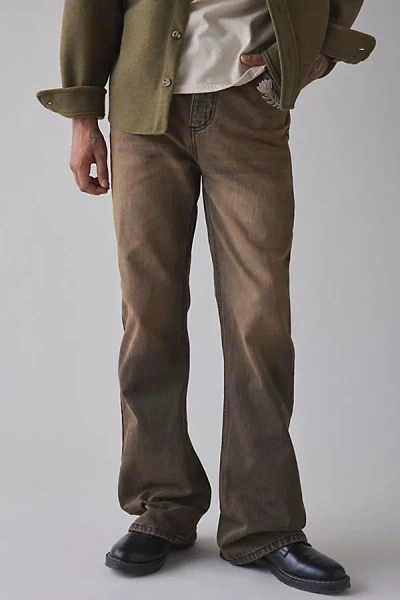 Bdg Lenny Chainstitch Flare Leg Jean In Chocolate, Men's At Urban Outfitters In Multi