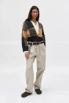 Bdg Lewis Cardigan In Tan/black, Women's At Urban Outfitters In Tan/black