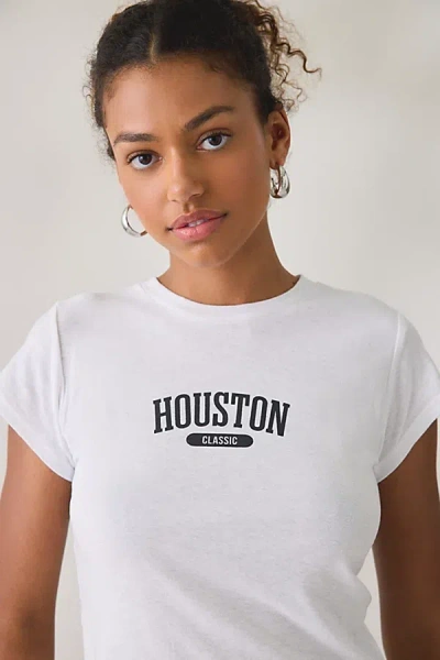 Bdg Local Graphic Short Sleeve Spill The Tee In Houston, Women's At Urban Outfitters In White