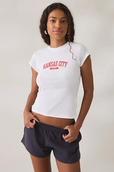 Bdg Local Graphic Short Sleeve Spill The Tee In Kansas City, Women's At Urban Outfitters In White