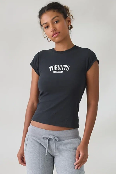Bdg Local Graphic Short Sleeve Spill The Tee In Toronto, Women's At Urban Outfitters In Black