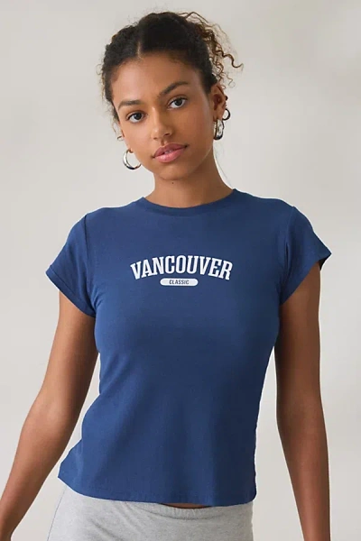 Bdg Local Graphic Short Sleeve Spill The Tee In Vancouver, Women's At Urban Outfitters In Blue